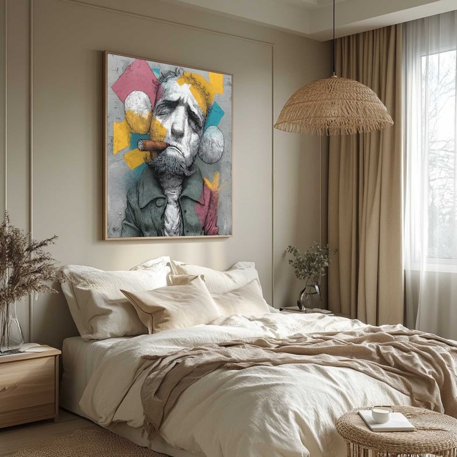 Kaws Bearded Gangster Pop Art Painting