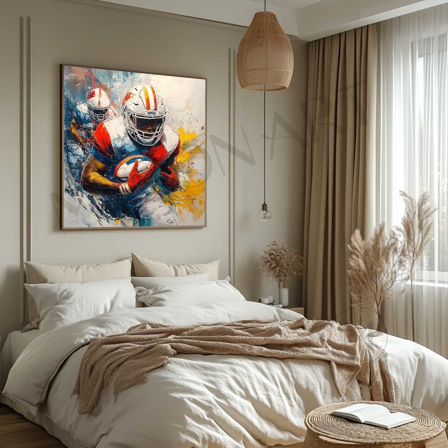 Wall Art Expressionist American Football Player