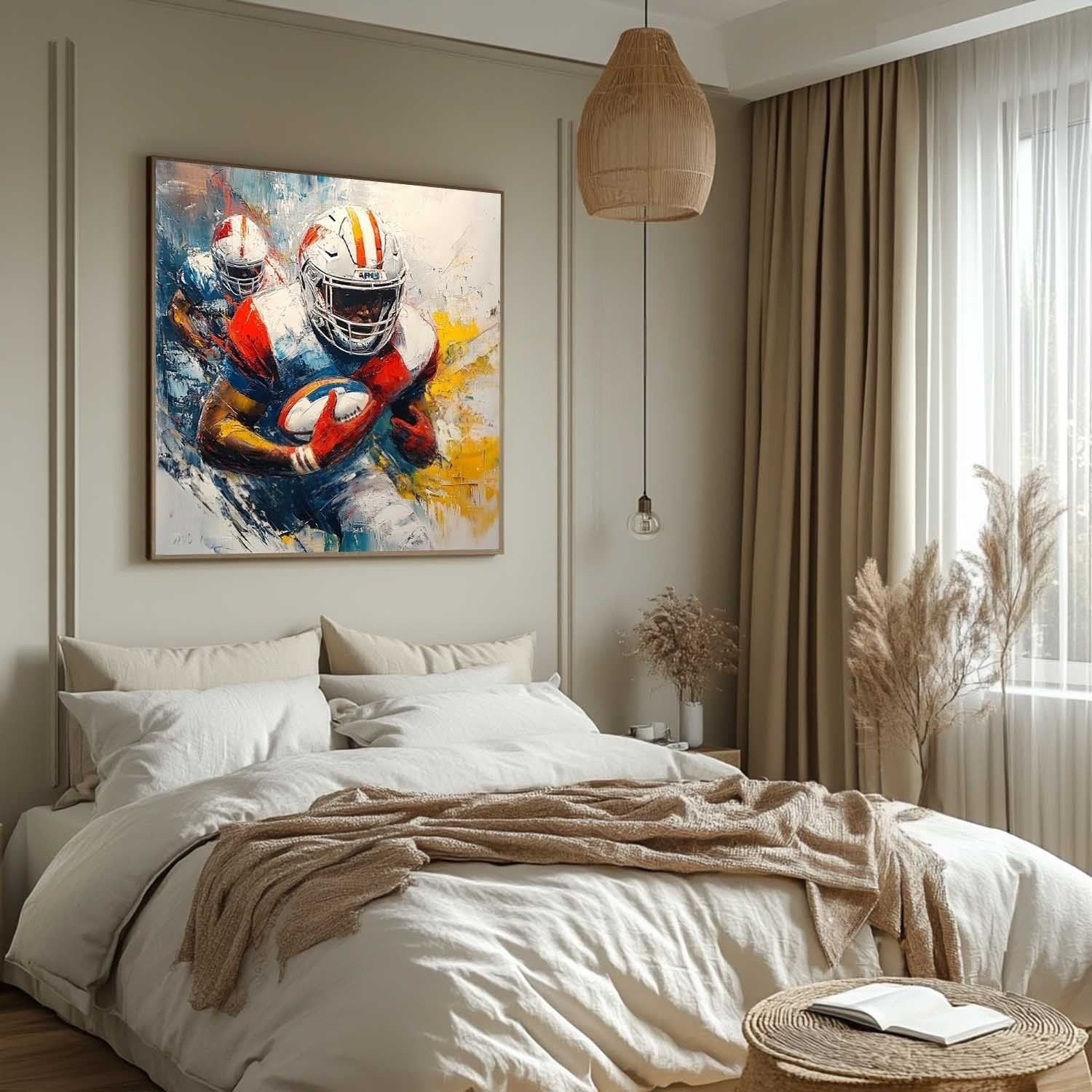 Wall Art Expressionist American Football Player