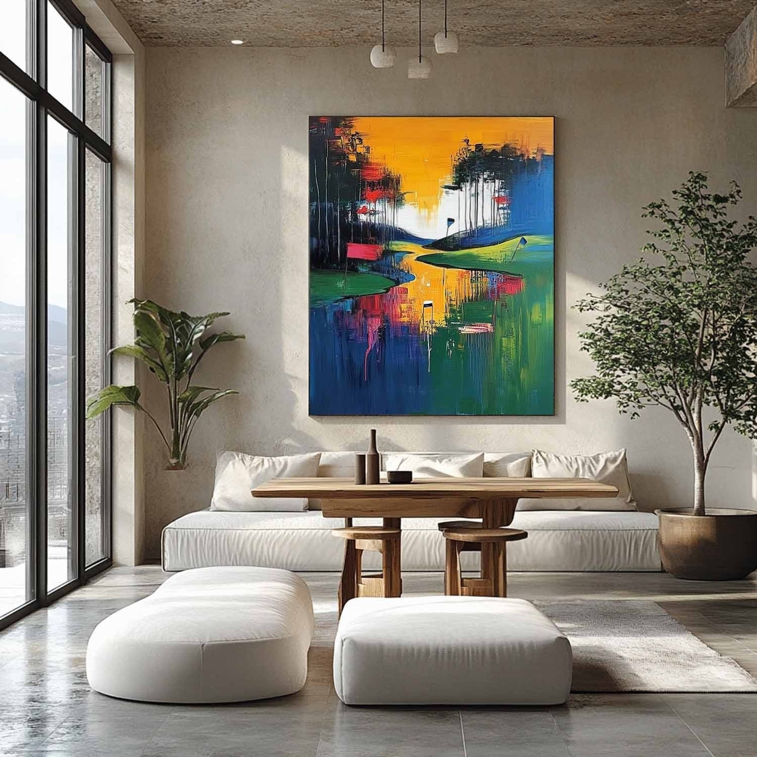 Wall Art Vertical Golf Course Landscape Painting