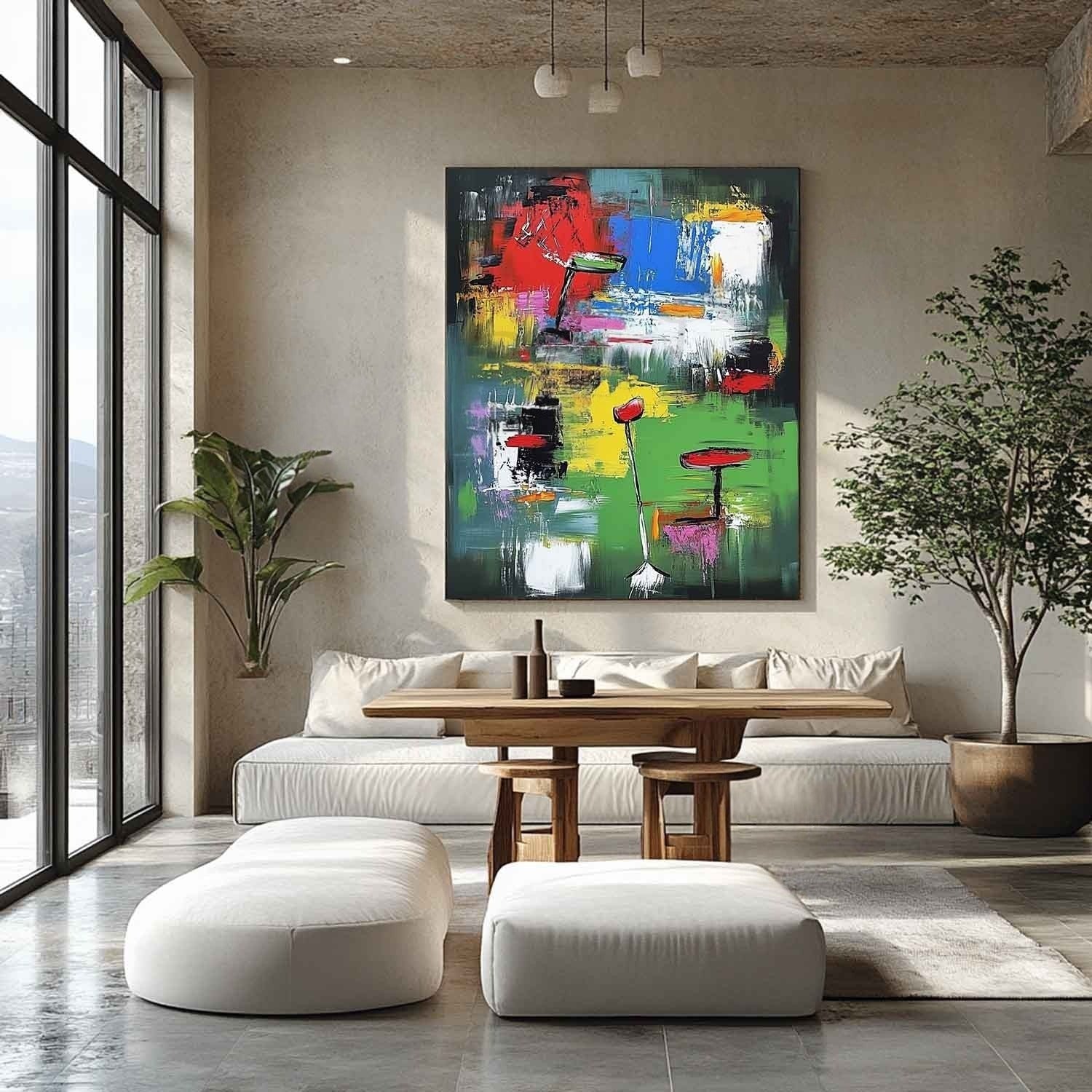 Wall Art Vertical Expressionist Golf Painting