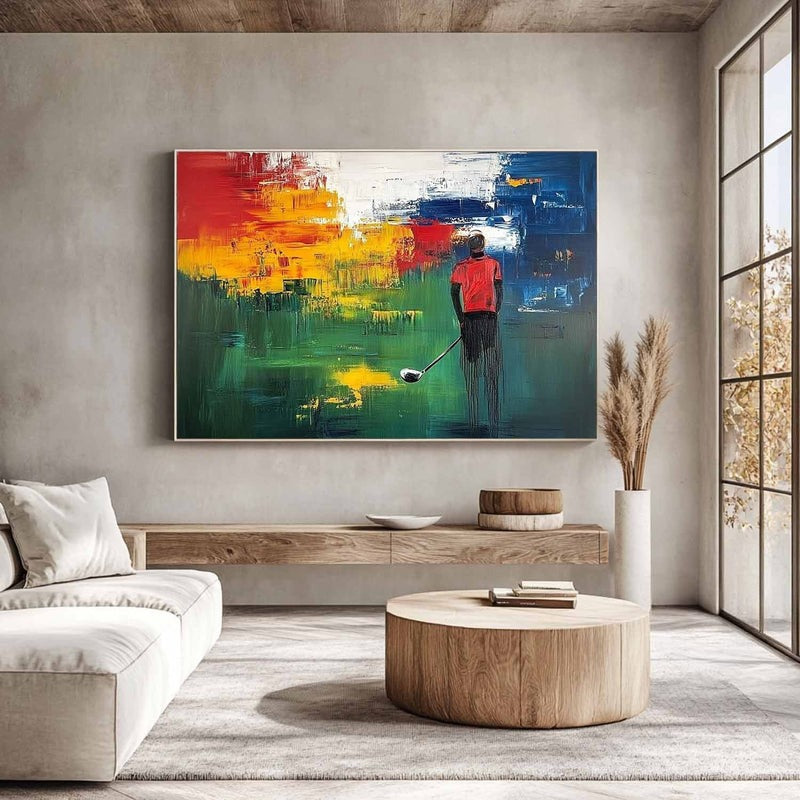 Wall Art Abstract Golf Player Painting