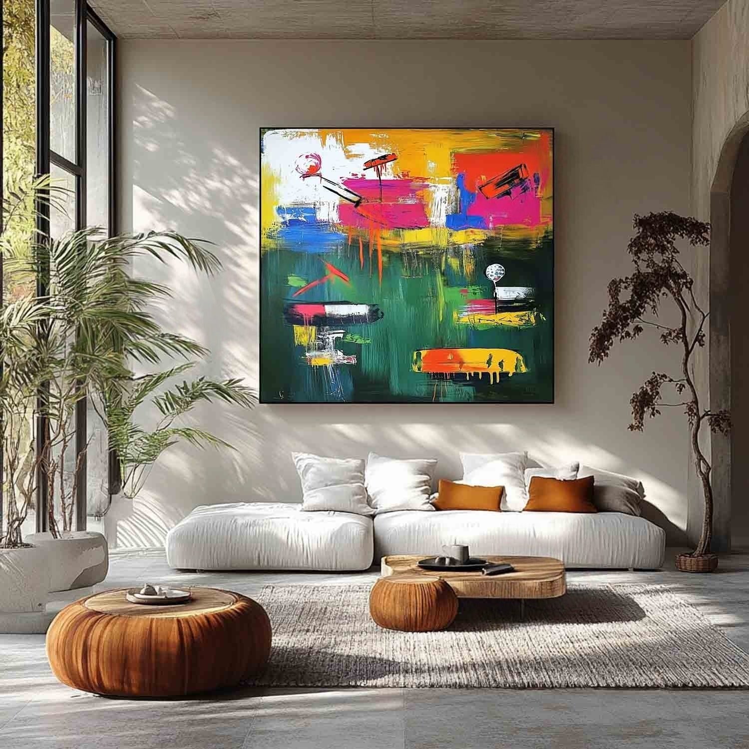 Wall Art Square Expressionist Golf Painting