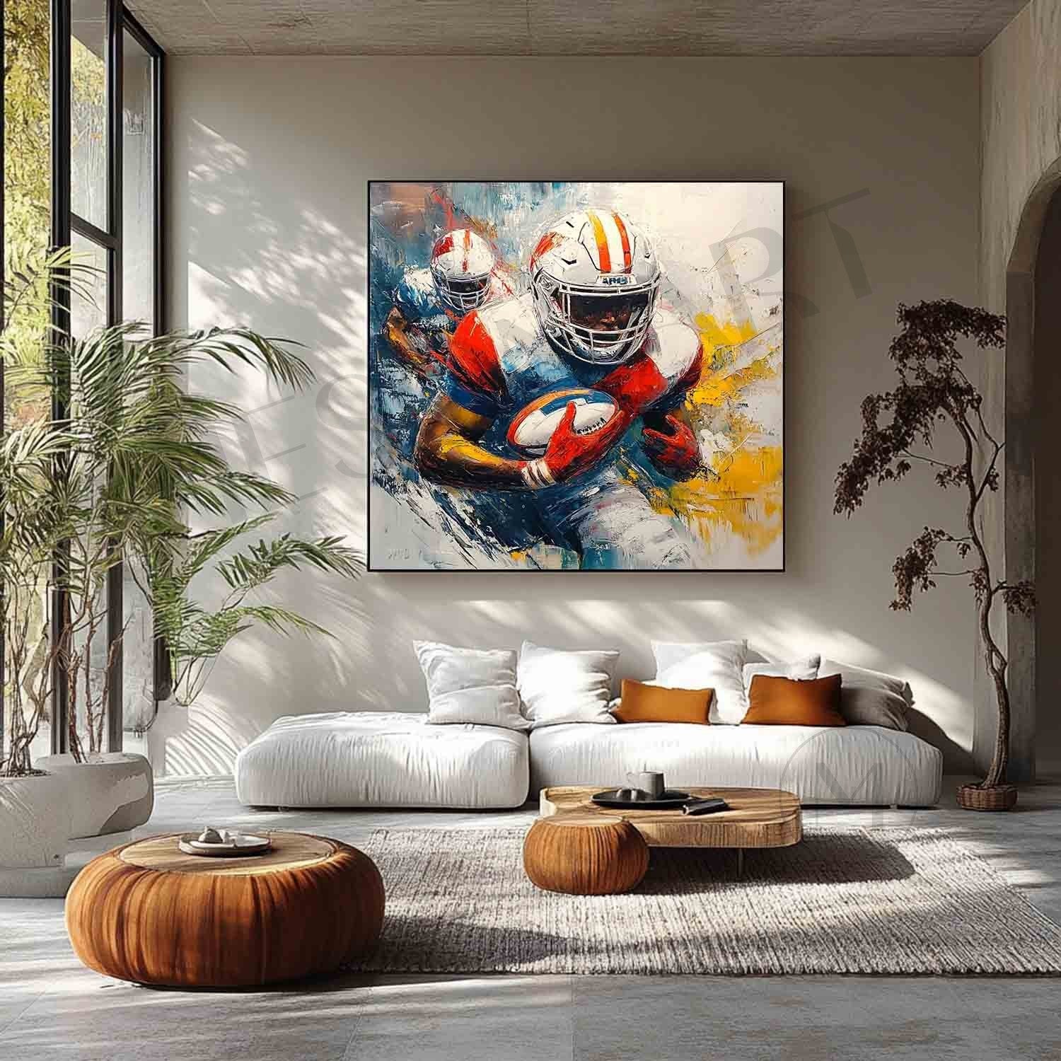 Wall Art Expressionist American Football Player