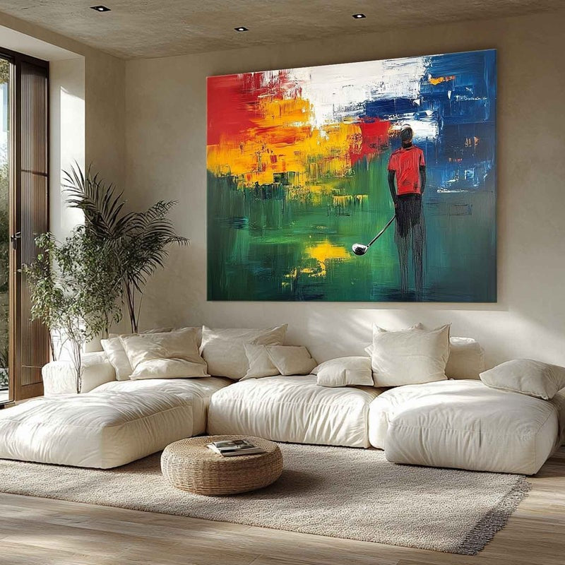 Wall Art Abstract Golf Player Painting