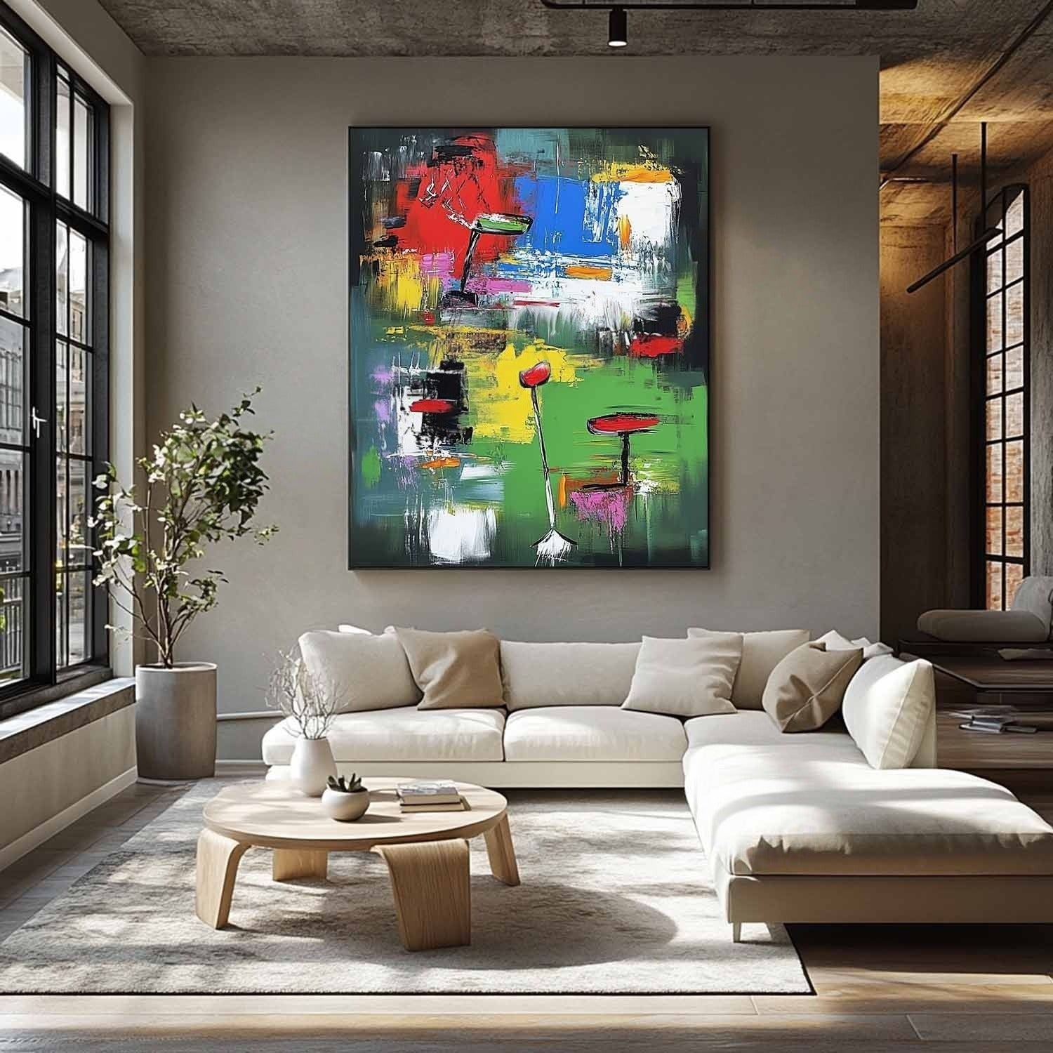 Wall Art Vertical Expressionist Golf Painting