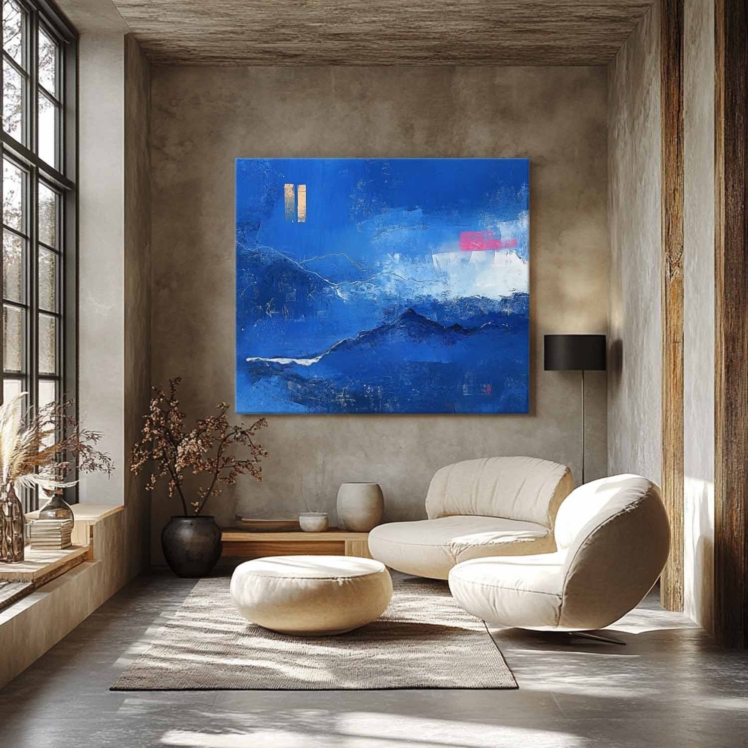 Wall Art Majestic Textured Blue