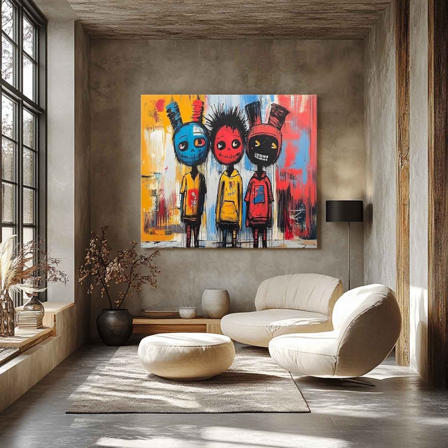 Wall Art Neo Expressionist Trio Skull
