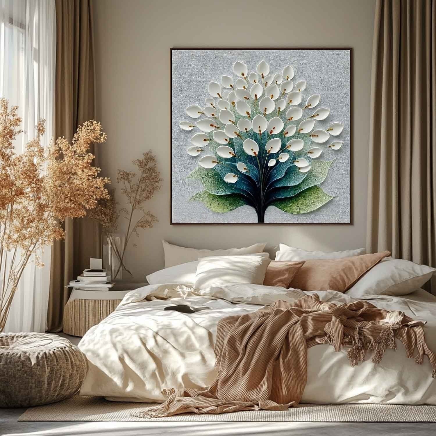 White Calla Lily Tree 3D Textured Painting