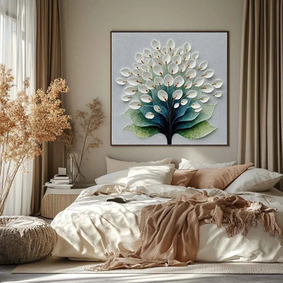 White Calla Lily Tree 3D Textured Painting