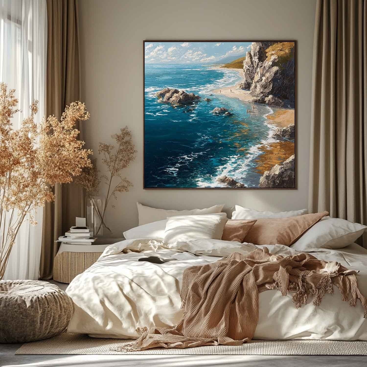 Wall Art Coastal Cliff Beach Turquoise Ocean
