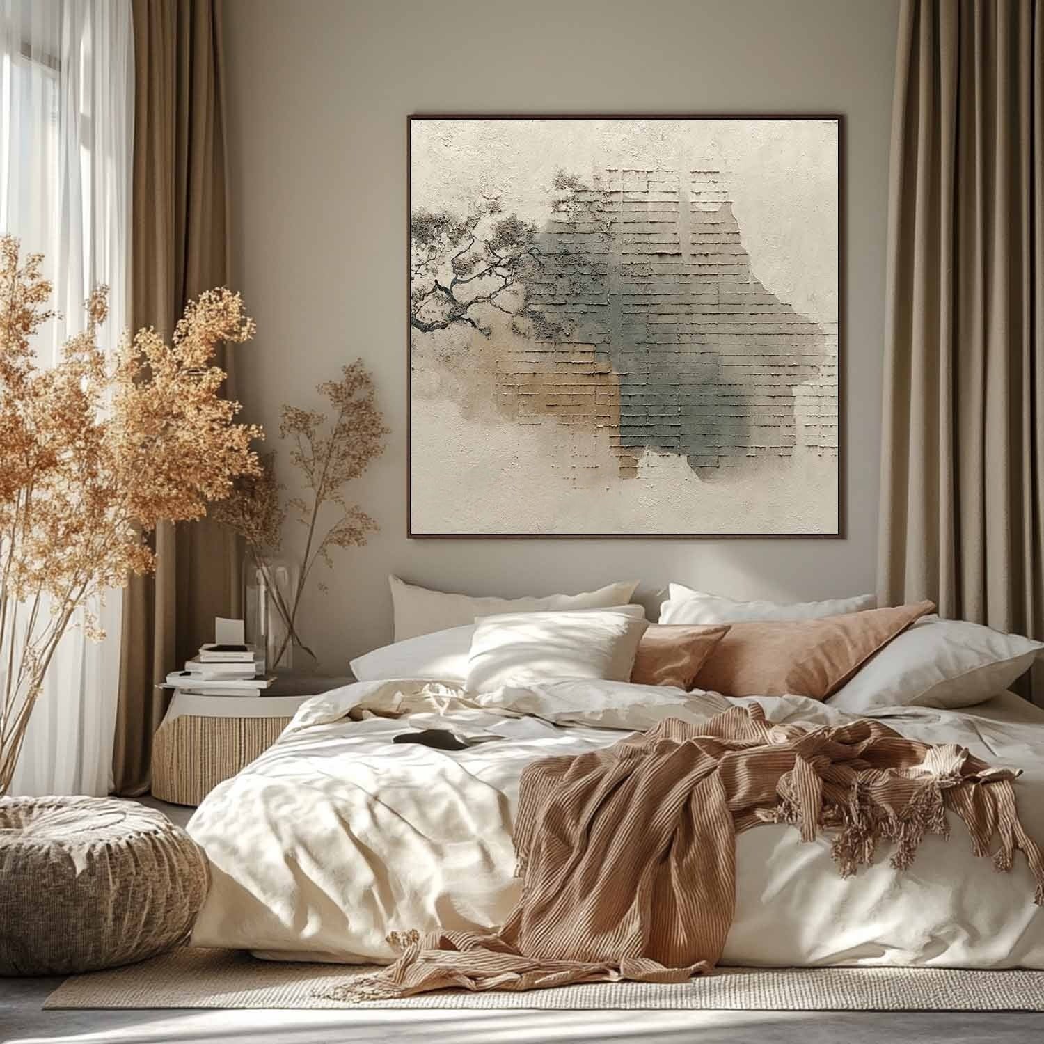 Wall Art Minimalist Textured Tree Brick