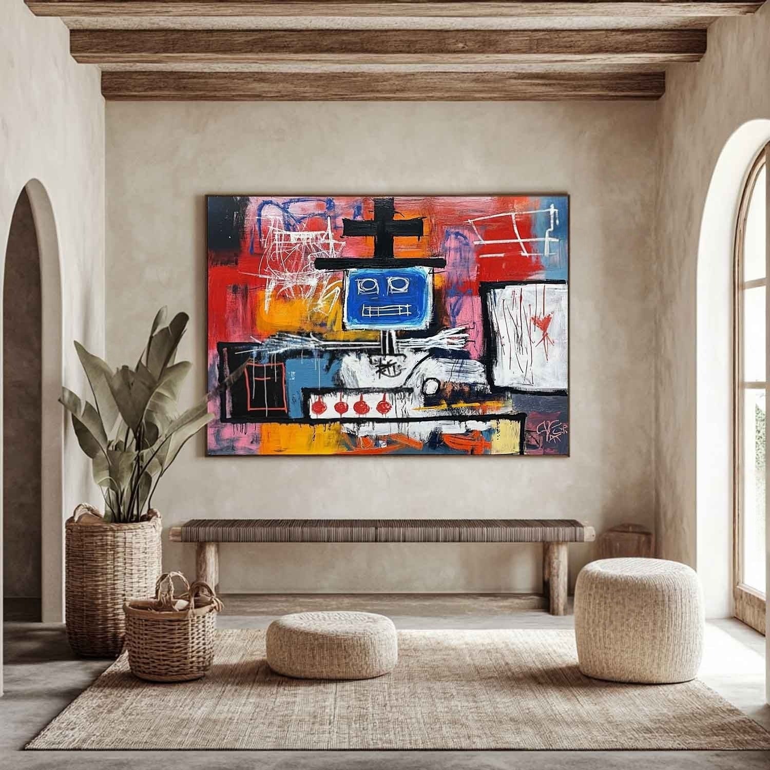 Wall Art Neo Expressionist Robot Painting