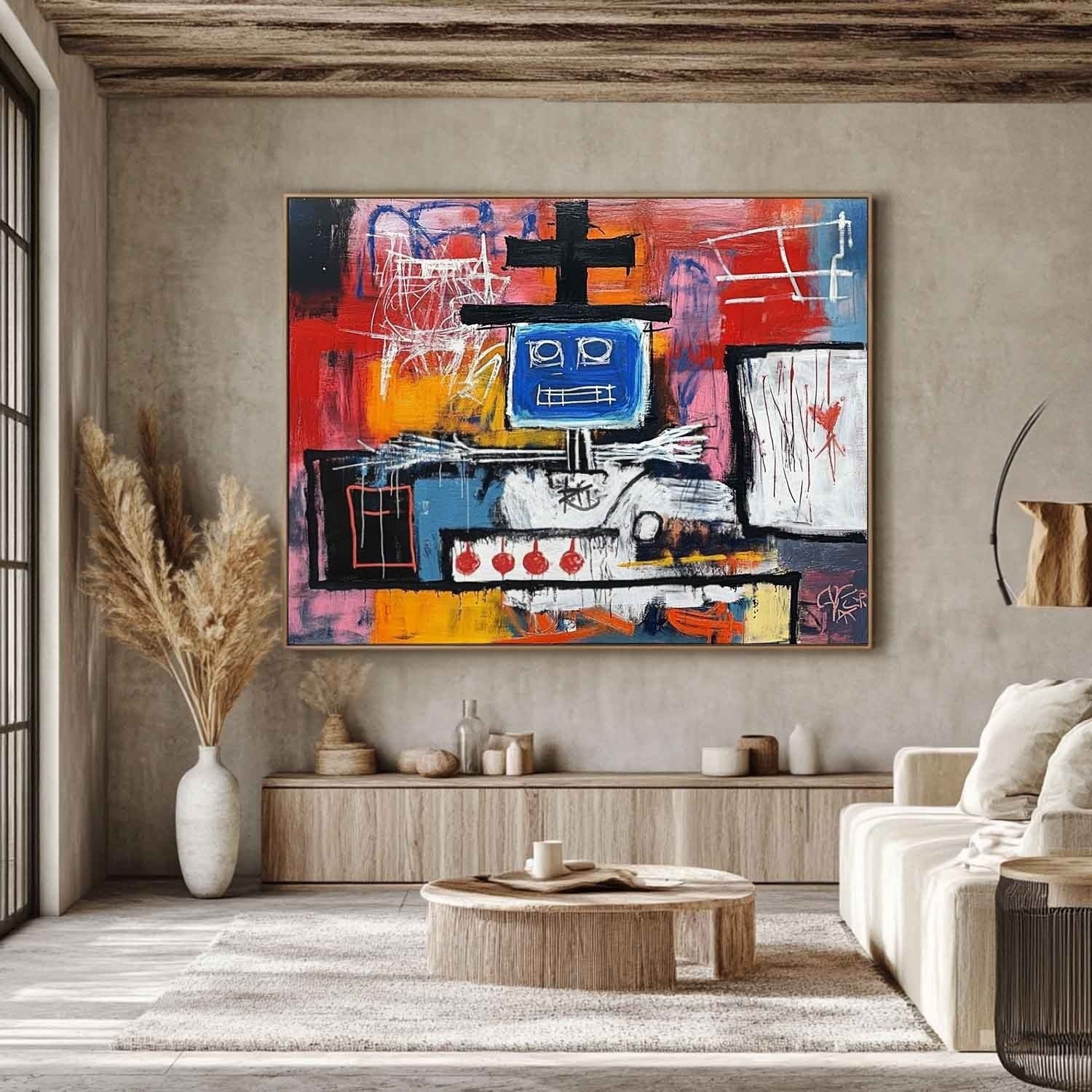 Wall Art Neo Expressionist Robot Painting