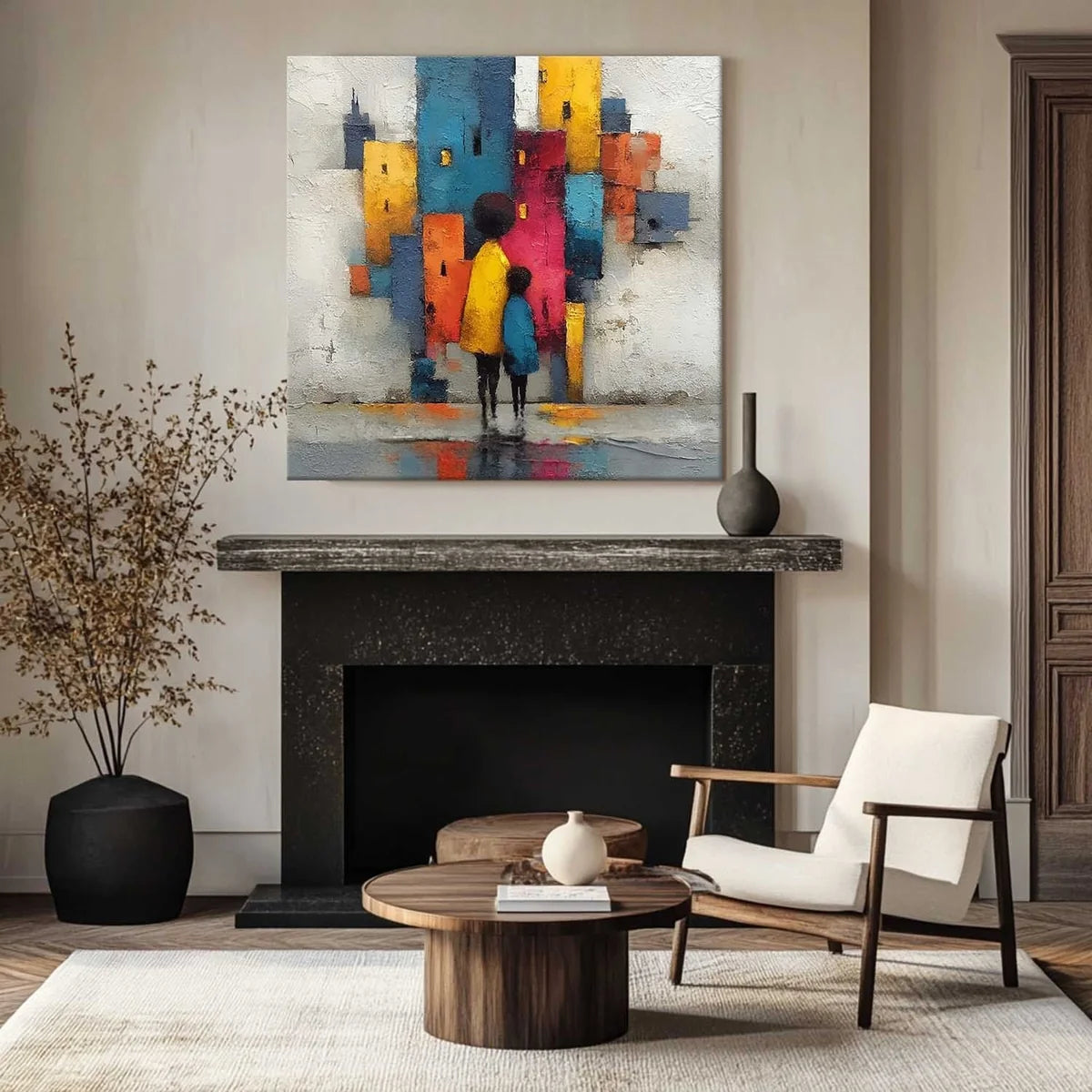 Wall Art Warm Textured Parent Child