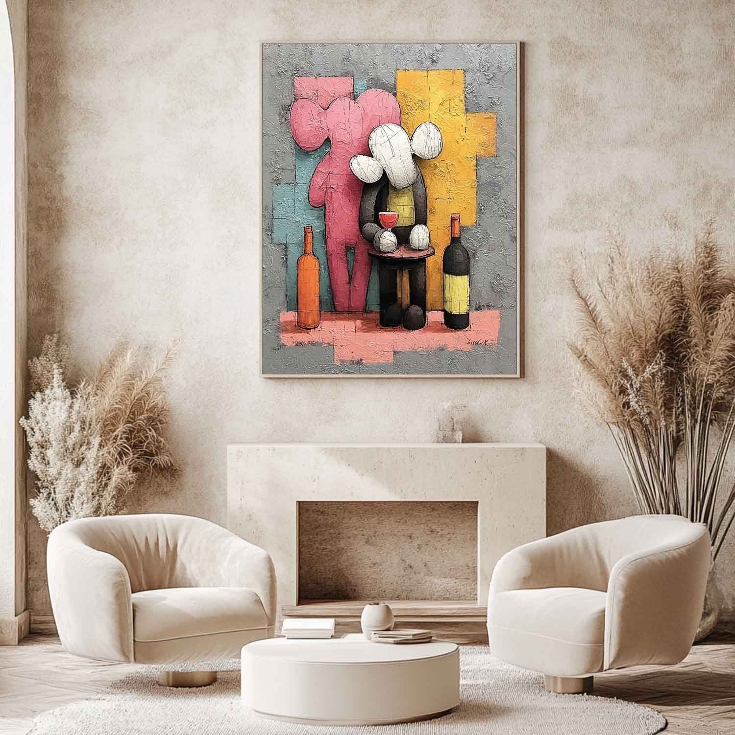 Wall Art Vertical Pop Art Cartoon Character Scene Playful