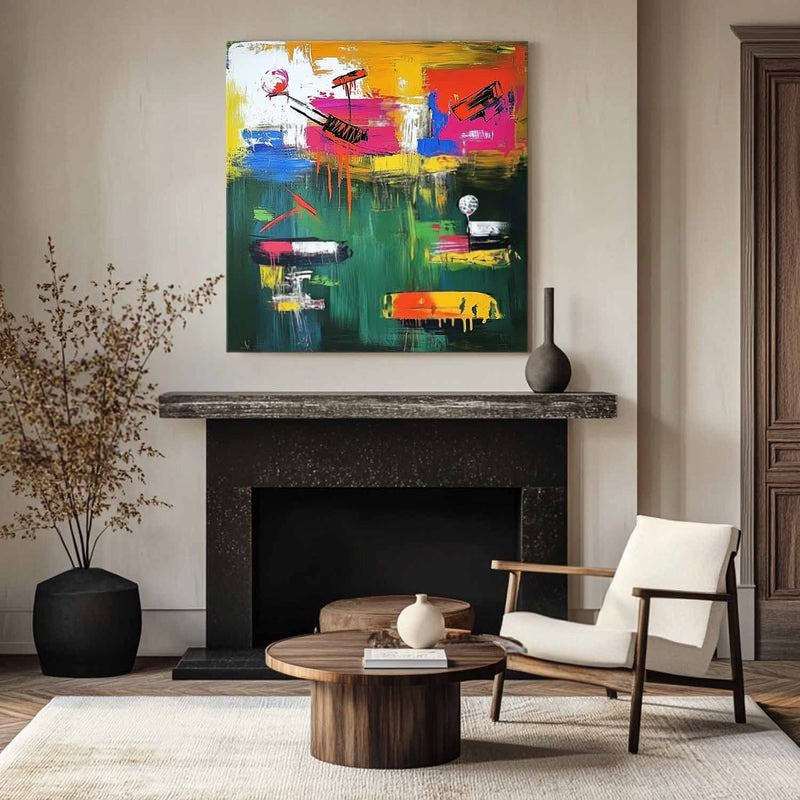 Wall Art Square Expressionist Golf Painting