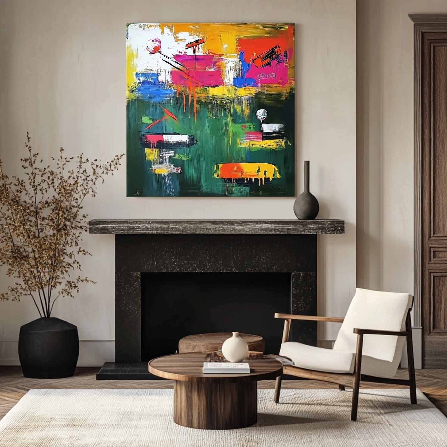Wall Art Square Expressionist Golf Painting