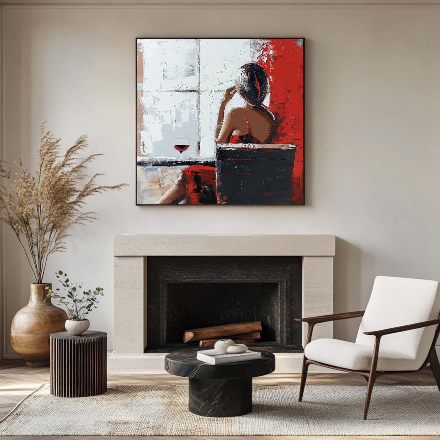 Wall Art Square Textured Figurative Art Bold