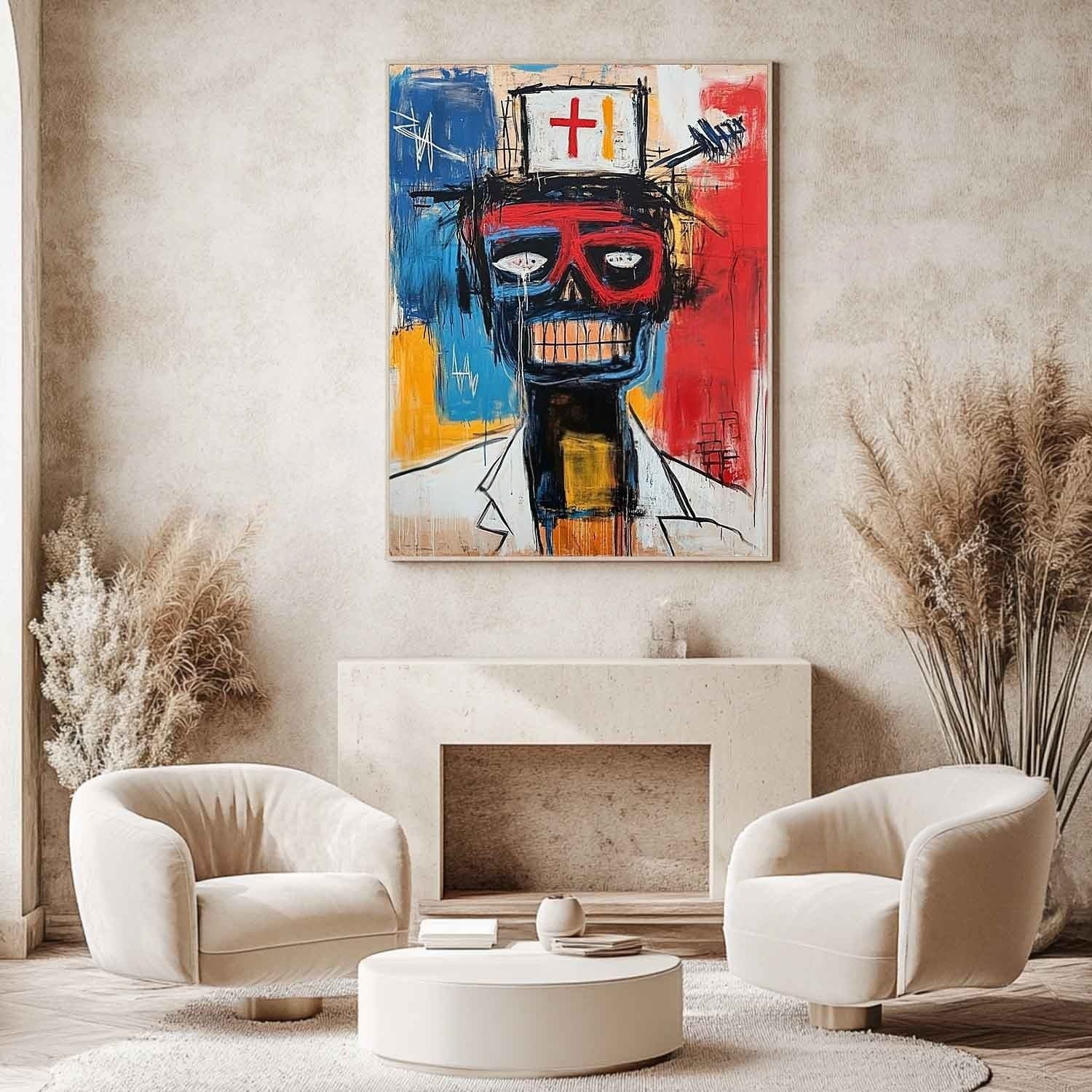 Wall Art Neo Expressionist Skull Figure
