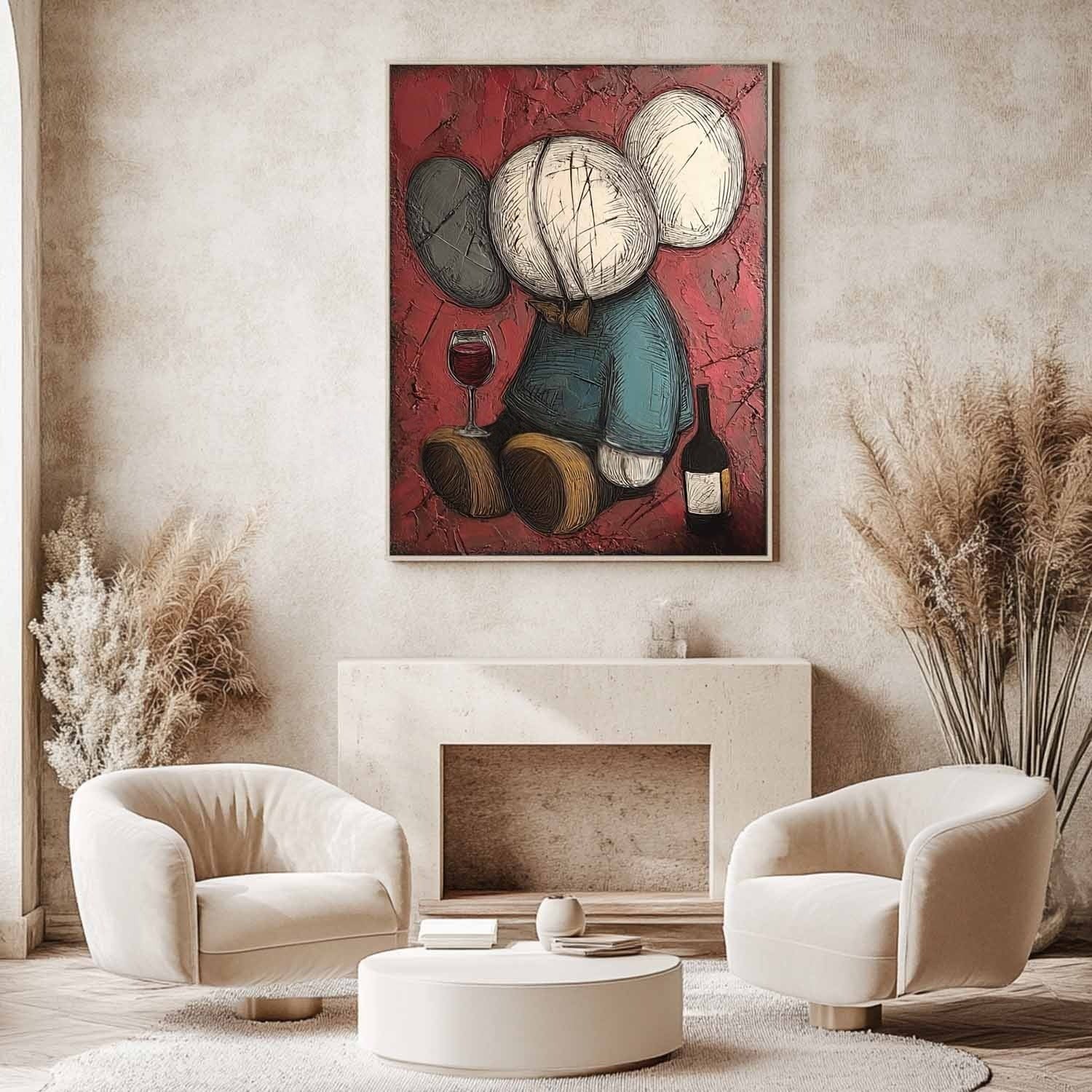 Kaws Wine Time Pop Art Painting