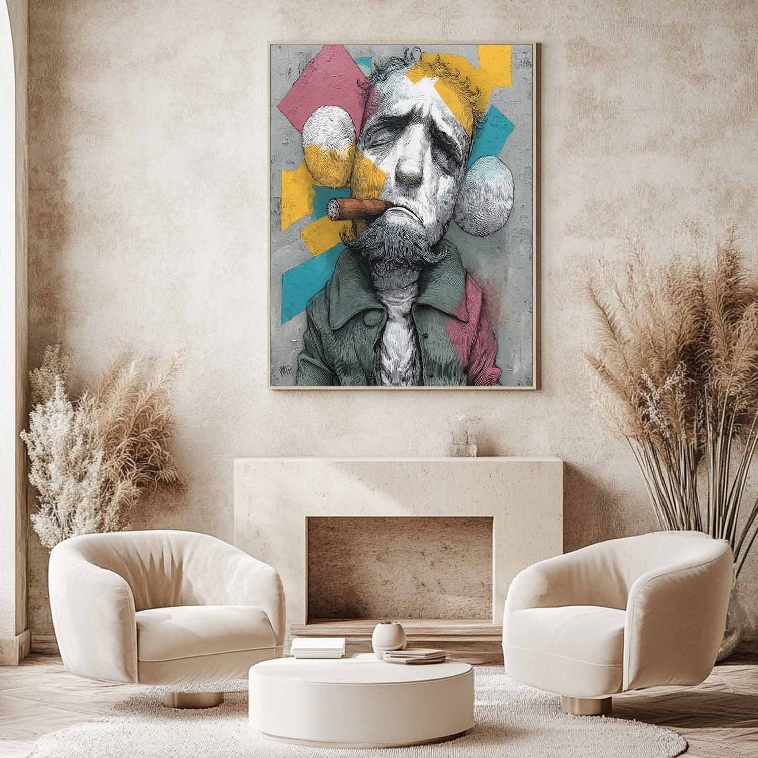 Kaws Bearded Gangster Pop Art Painting