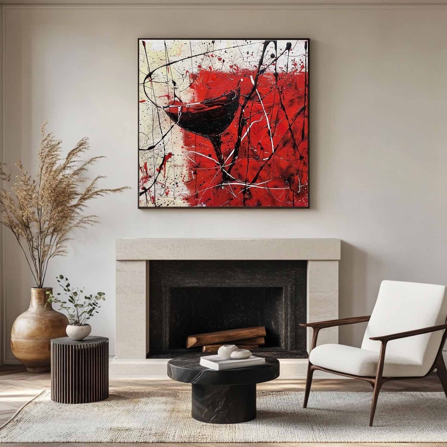 Wall Art Bold Textured Abstract Wine