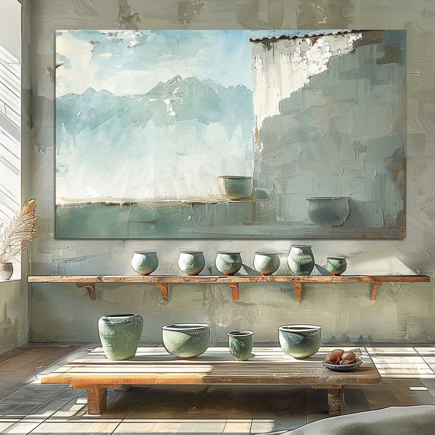 Wall Art Misty Mountain Landscape Serene