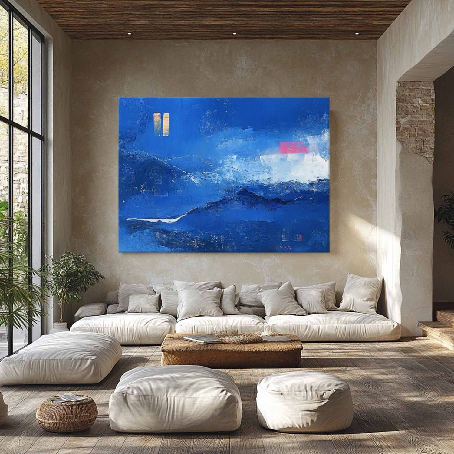 Wall Art Majestic Textured Blue
