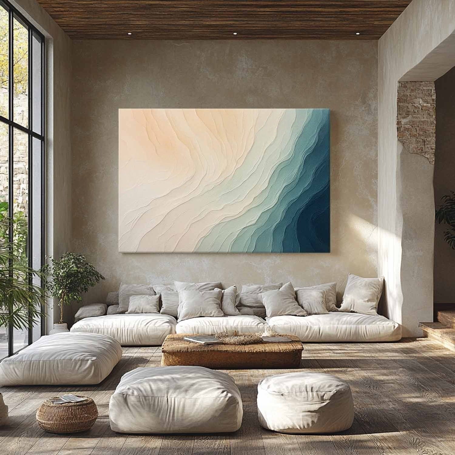 Wall Art Textured Gradient Wave Pattern