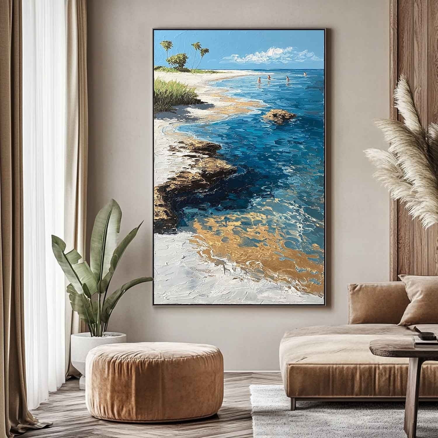 Wall Art Tropical Beach Coast Palm Trees