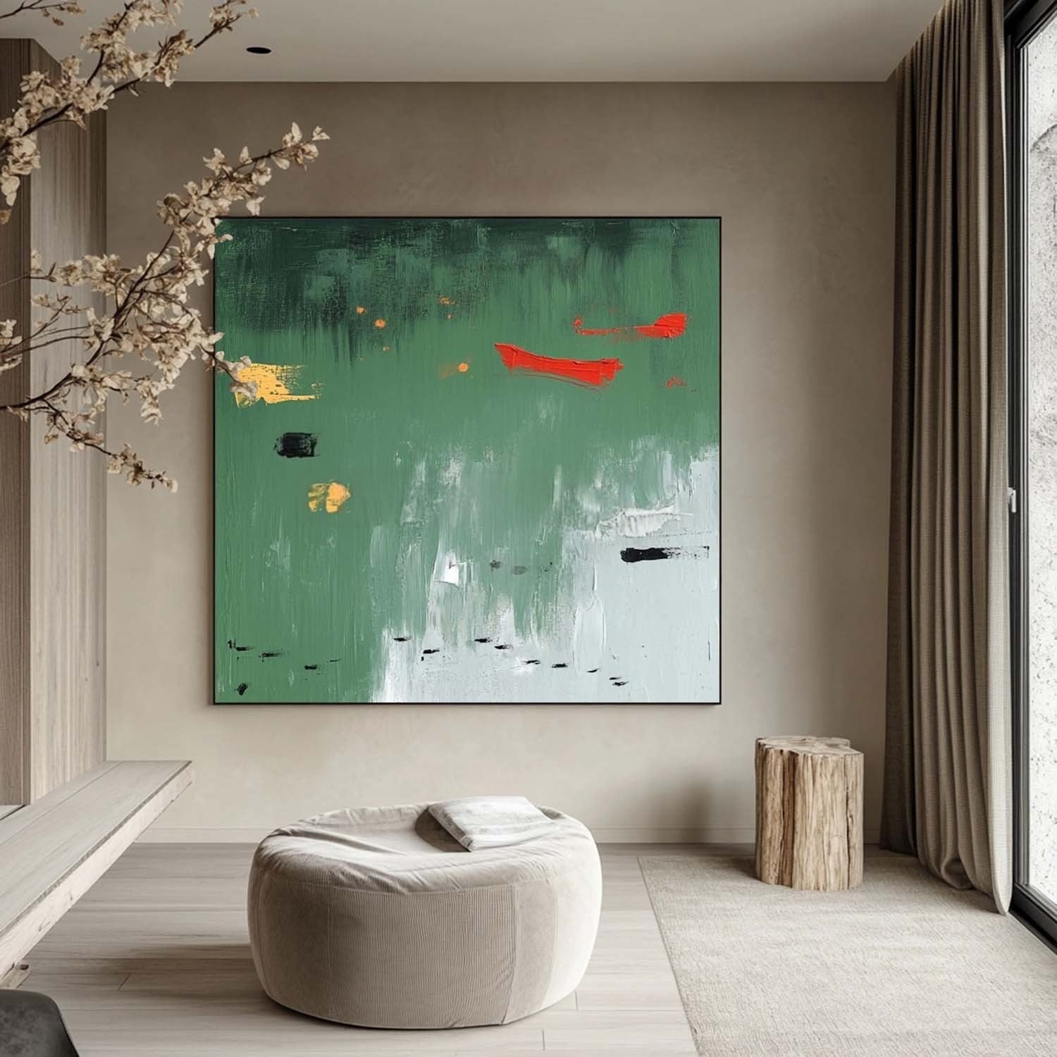 Wall Art Calm Textured Serene Green