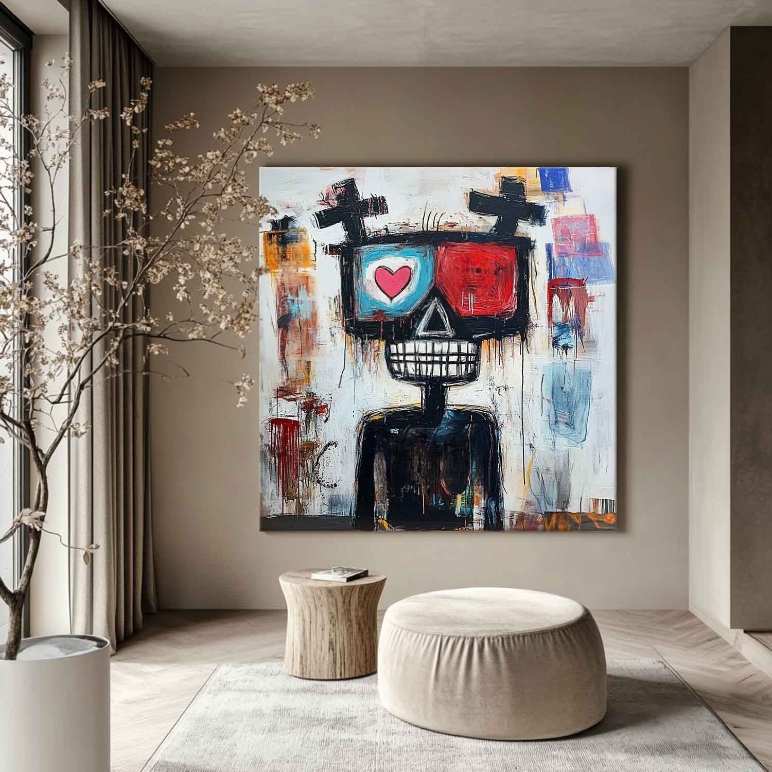 Wall Art Neo Expressionist Skeleton Heart