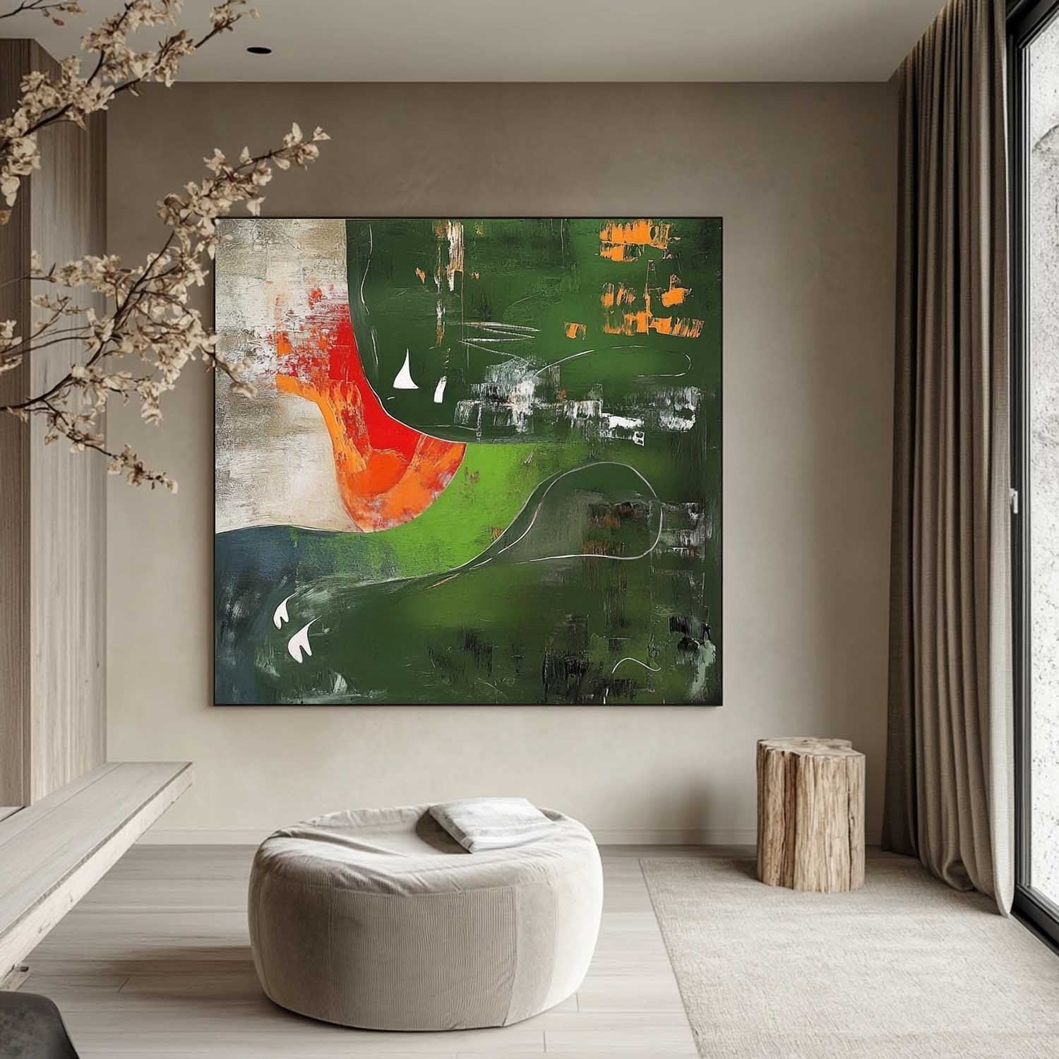 Wall Art Lush Textured Organic Green