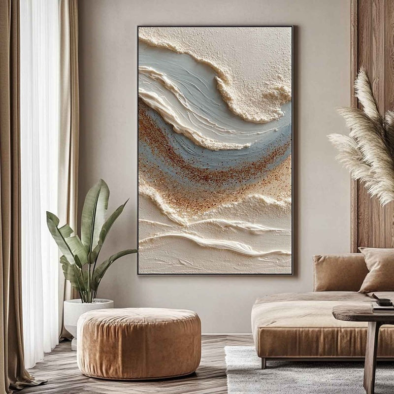 Wall Art Coastal Wave Impasto Beach Scene