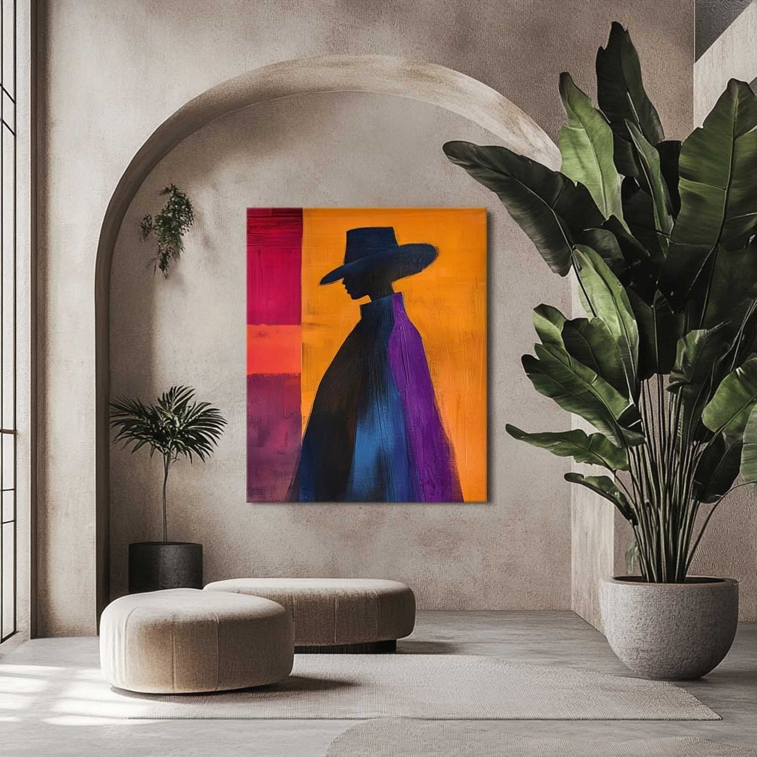 Wall Art Minimalist Silhouette Figure Gradient