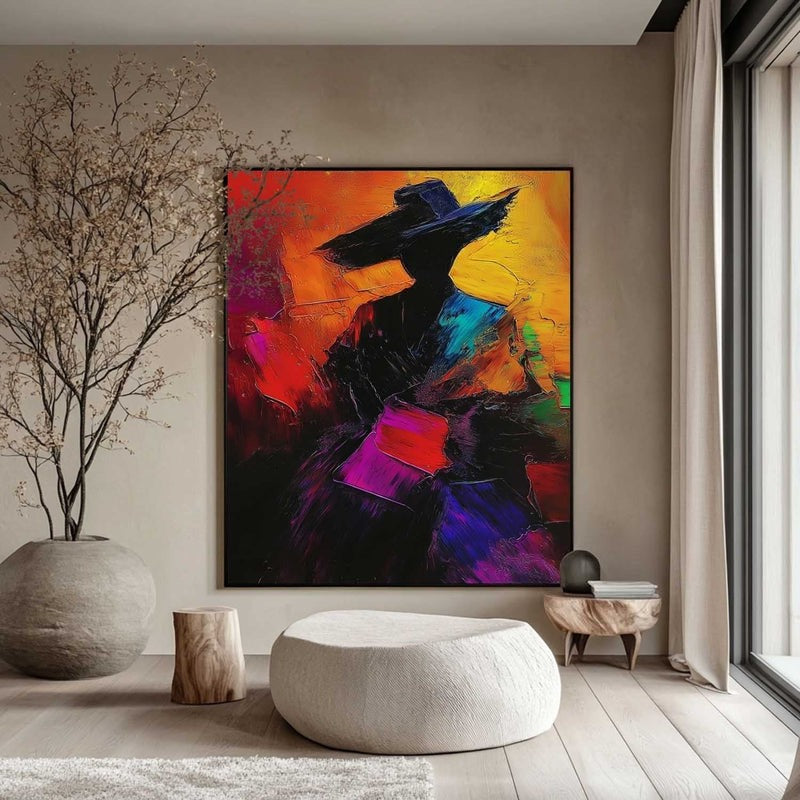 Wall Art Abstract Silhouette Vibrant Multicolor Dynamic
