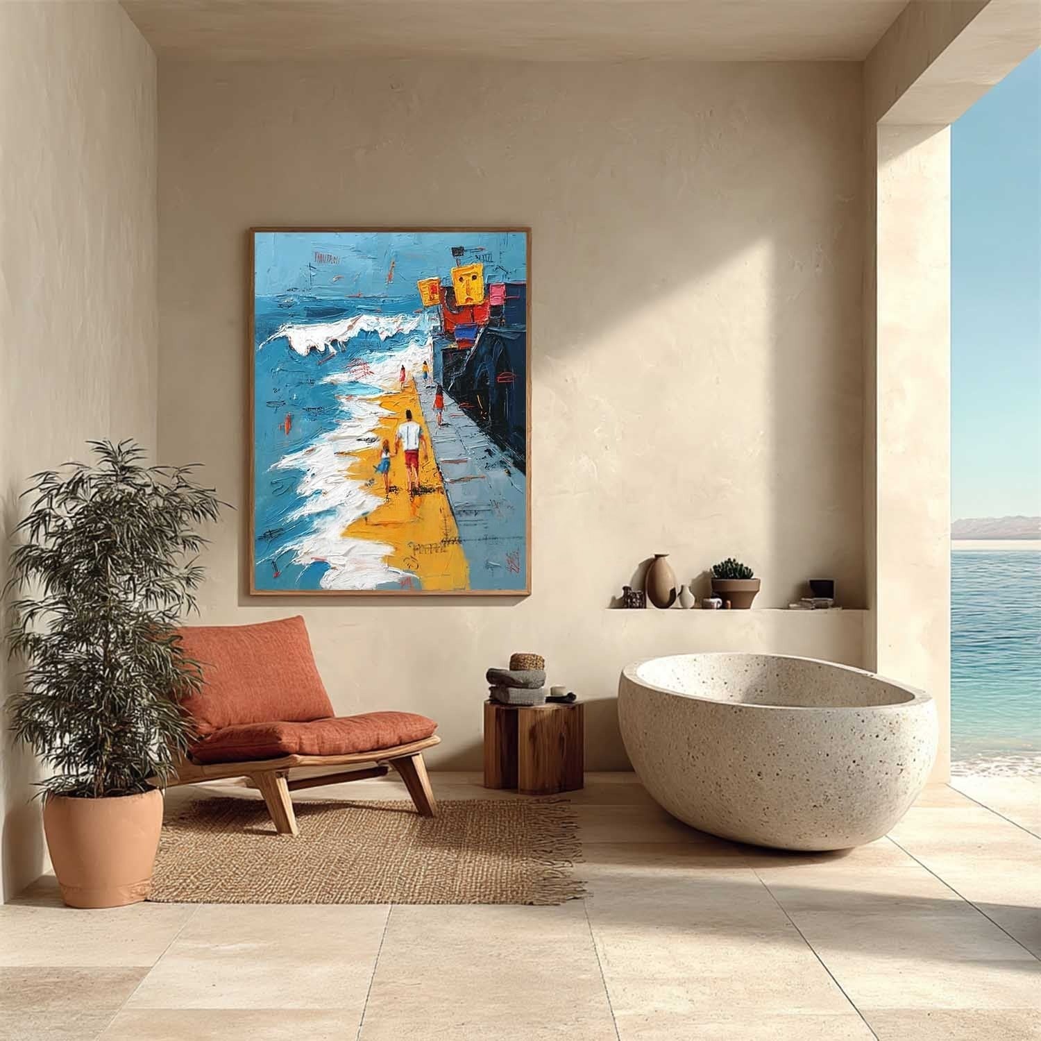 Wall Art Whimsical Plaster Beach