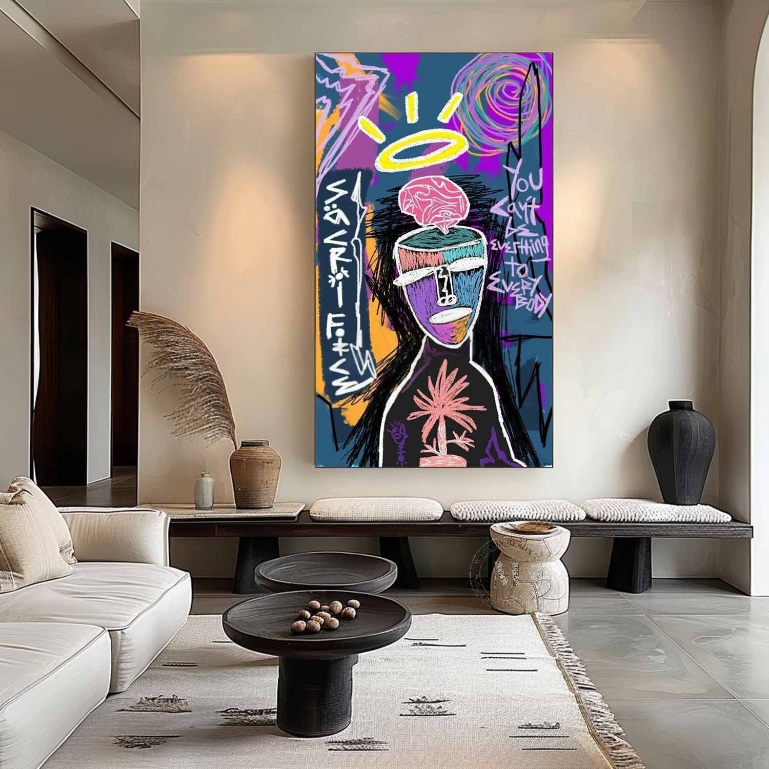 Wall Art Neo Expressionist Figure Brain Halo