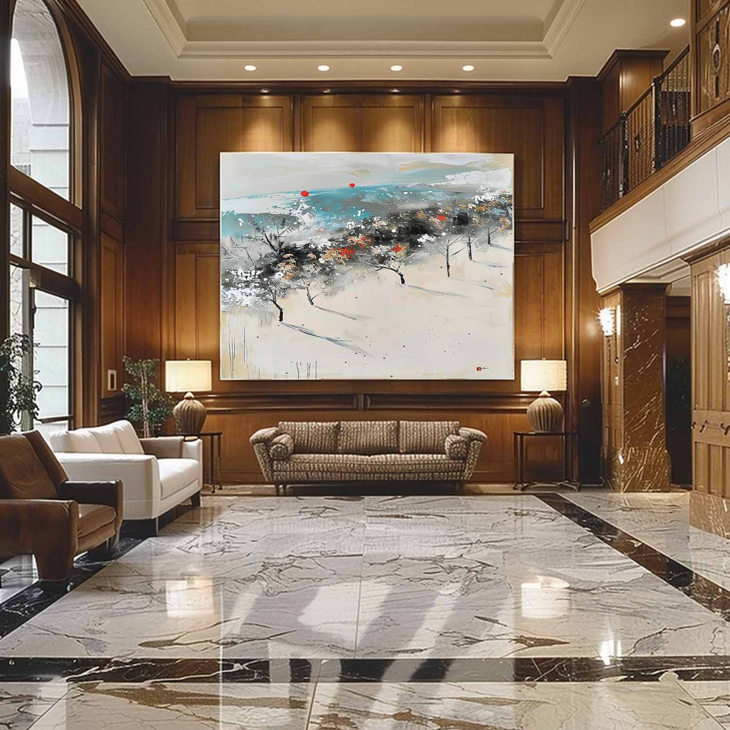 Wall Art Winter Landscape Trees Abstraction Soft