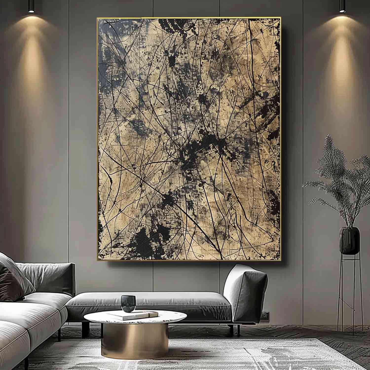 Wall Art Vertical Abstract Expressionist Graffiti Art