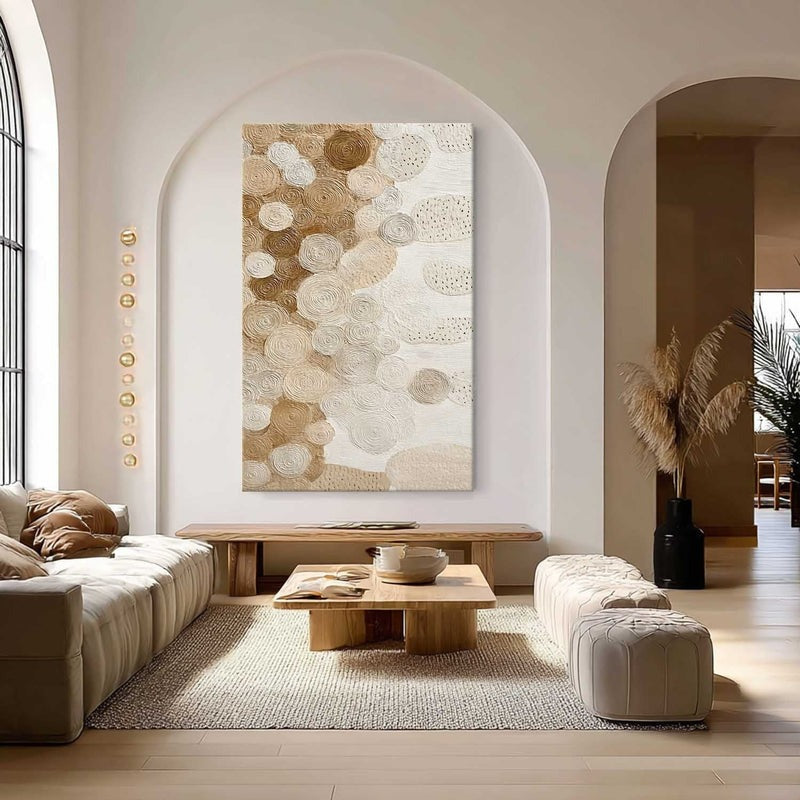 Beige Brown Organic Abstract Painting