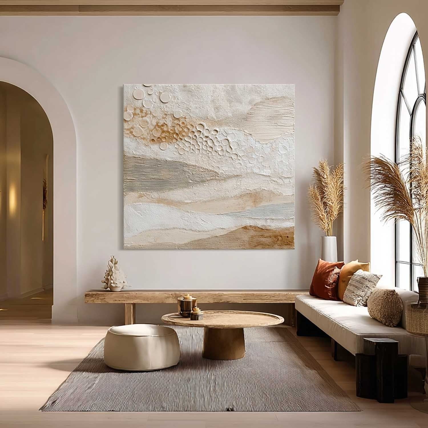 Wall Art Neutral Circle Abstract Minimalist Painting