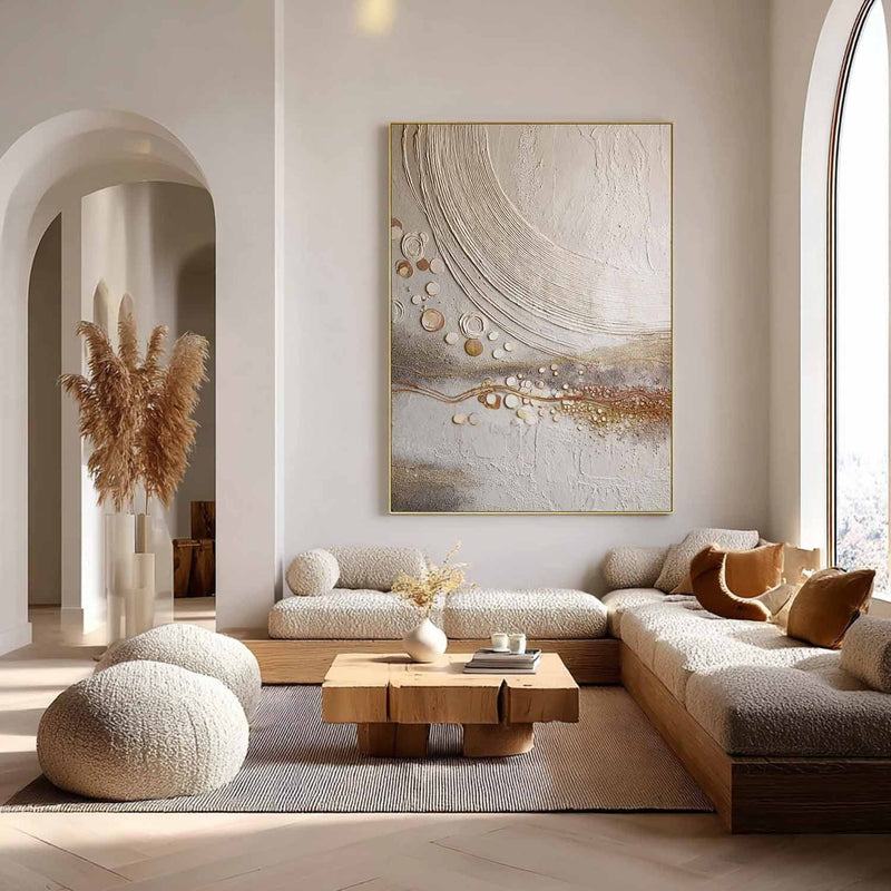Wall Art Neutral Circle Abstract Minimalist