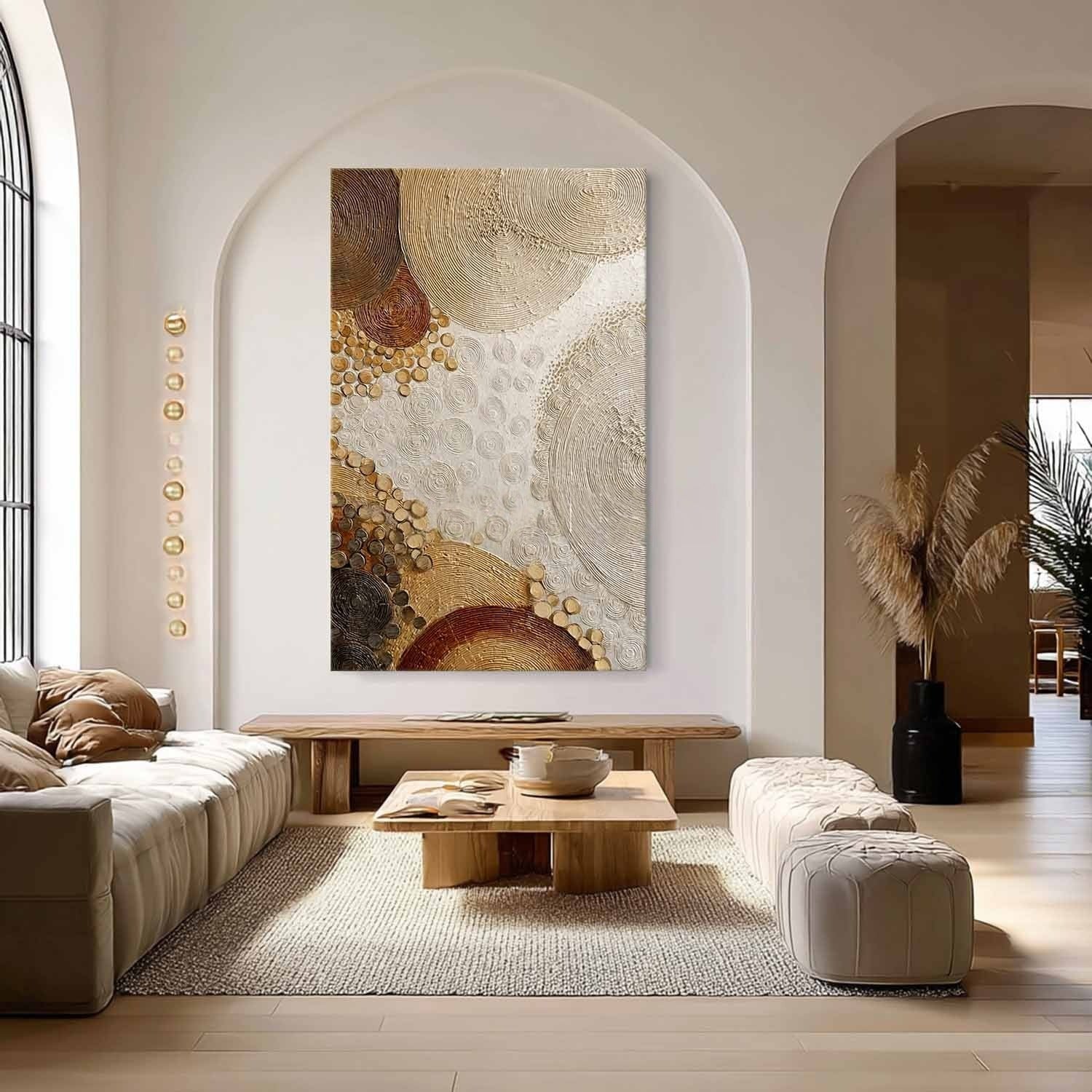 Wall Art Raised Dot Circle Texture Bohemian