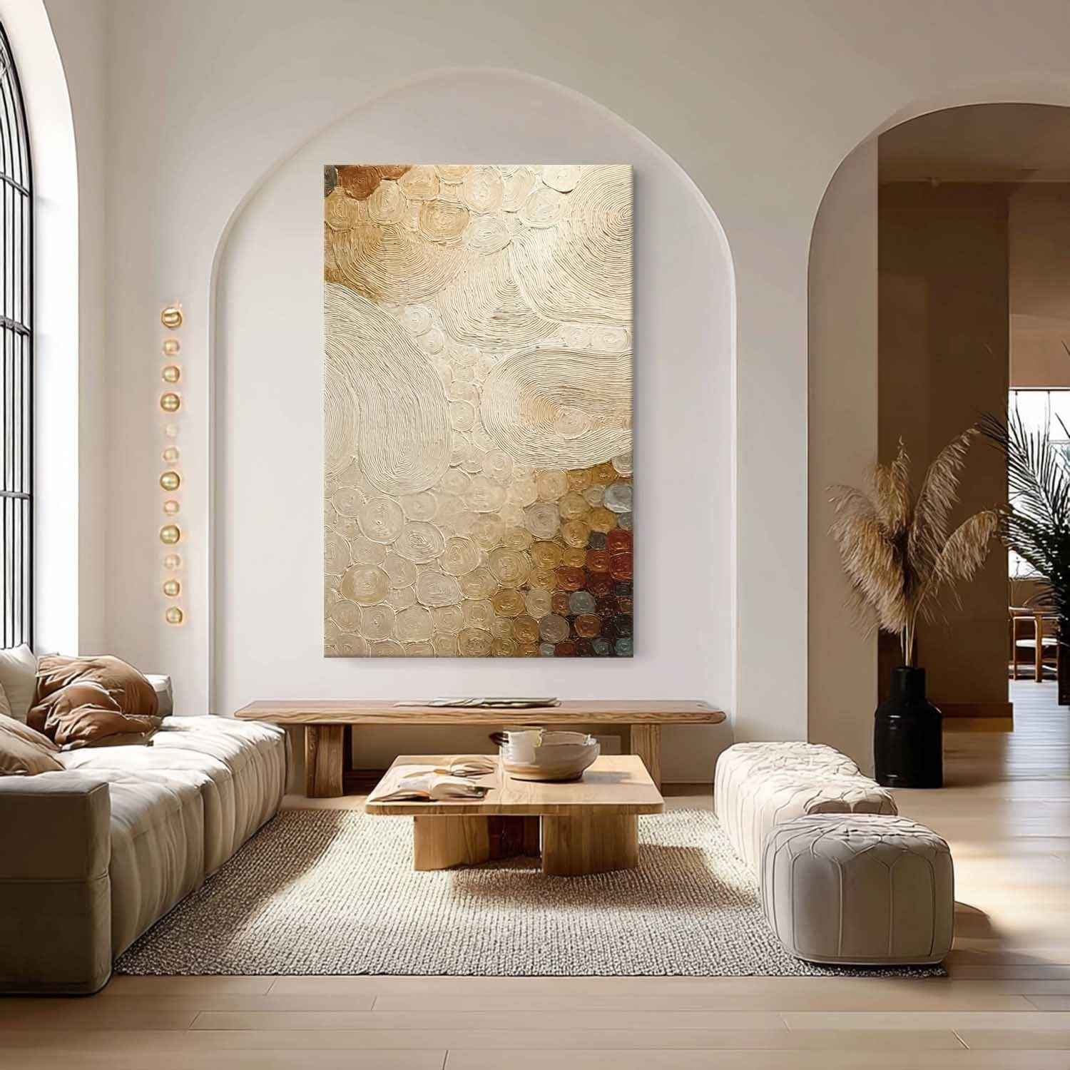 Wall Art Textured Block Impasto Bohemian