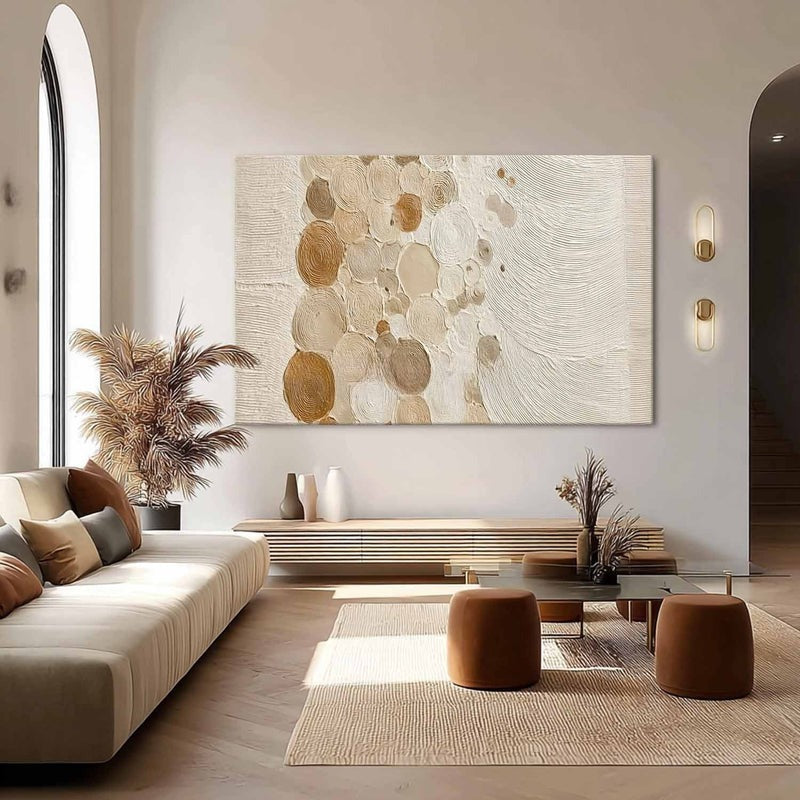 Beige Organic Abstract Textured Painting