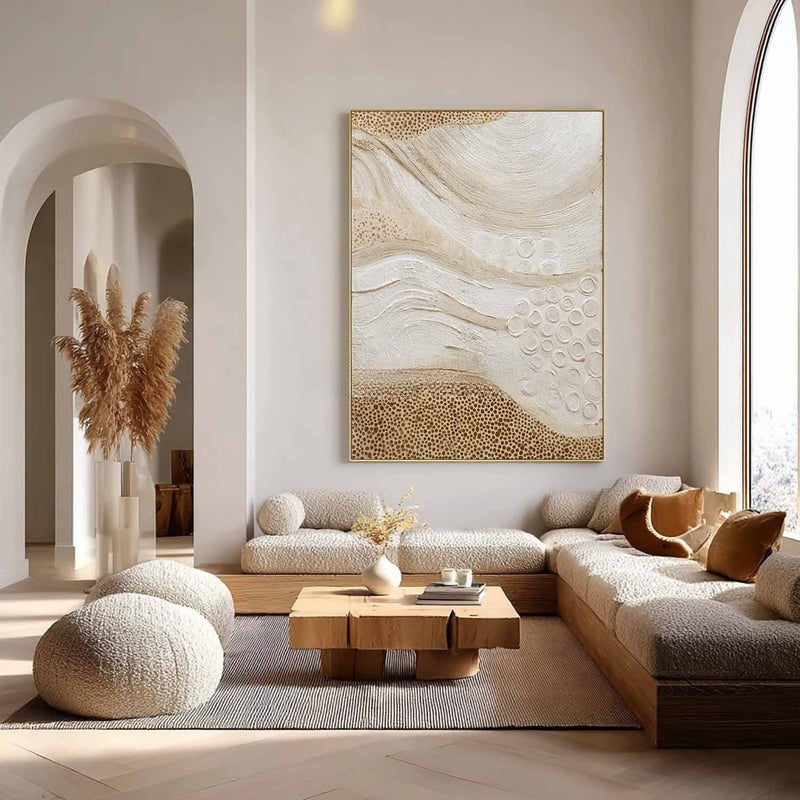 Wall Art Organic Wave Texture Bohemian Painting