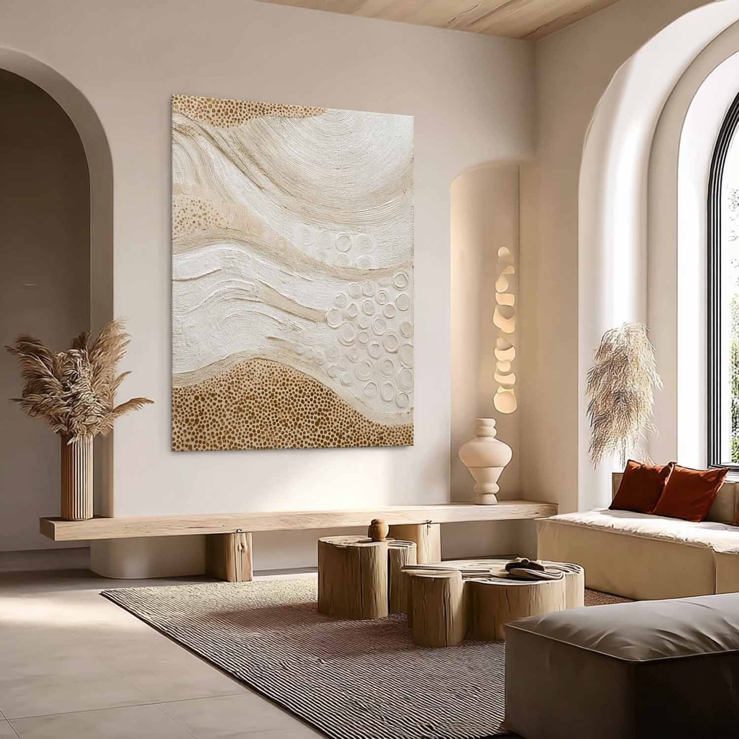 Wall Art Organic Wave Texture Bohemian Painting