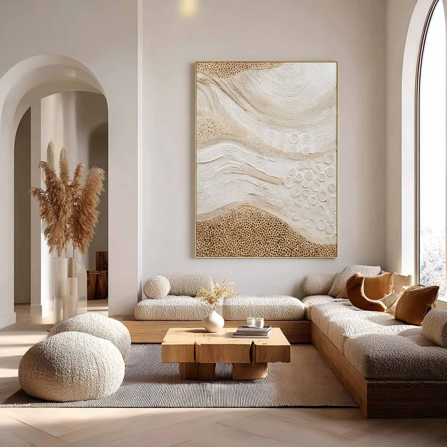 Wall Art Organic Wave Texture Bohemian Painting
